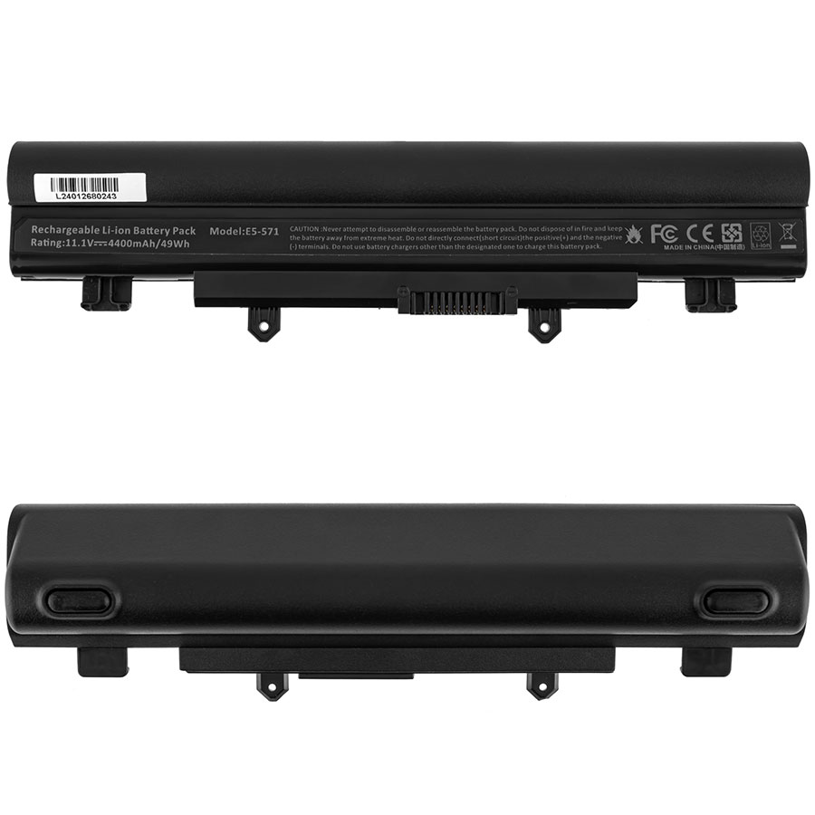 Батарея для ноутбука ACER AL14A32 (Aspire: E5-411, E5-511, E5-571, V3-472 series) 11.1V 4400mAh, Black