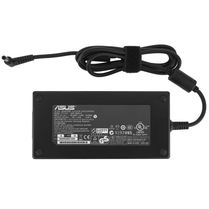 Блок живлення для ноутбука ASUS 19V, 9.5A, 180W, 5.5*2.5мм, L-подібний роз`єм, black, RECTANGULAR