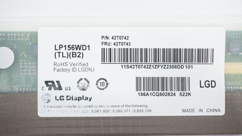 Матриця 15.6 LP156WD1-TLB2 (1600*900, 40pin, LED, NORMAL, матова, роз`єм ліворуч знизу) для ноутбука (renew)