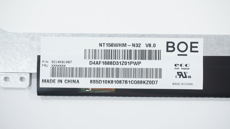 Матриця 15.6 NT156WHM-N32 (1366*768, 30pin(eDP), LED, SLIM(вертикальні вушки), глянець, роз`єм праворуч знизу) для ноутбука