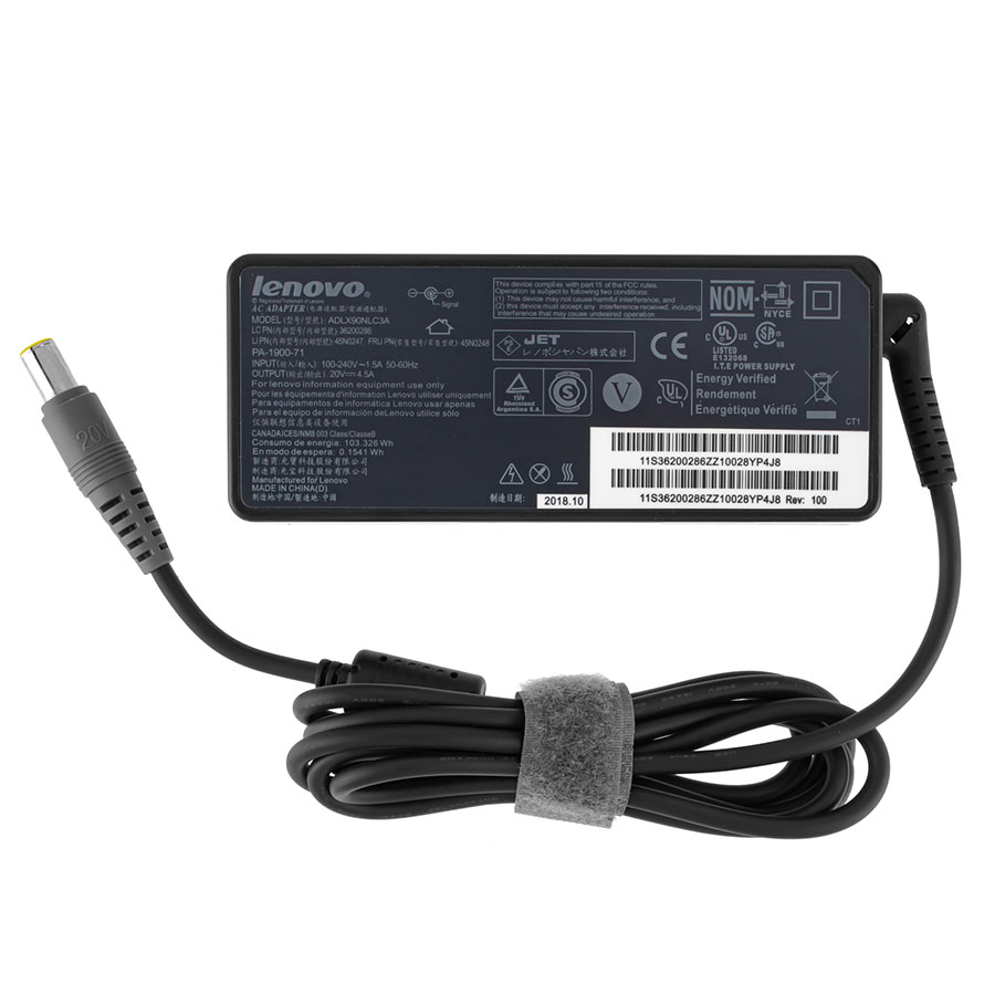 Оригінальний блок живлення для ноутбука LENOVO 20V, 4.5A, 90W, 7.9*5.5-PIN, Black, RECTANGULAR