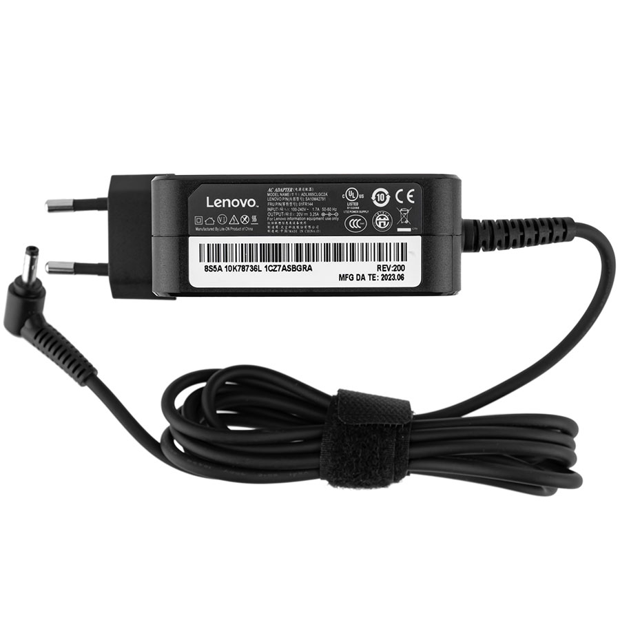 Оригінальний блок живлення для ноутбука LENOVO 20V, 3.25A, 65W, 4.0*1.7mm, Квадратний, black