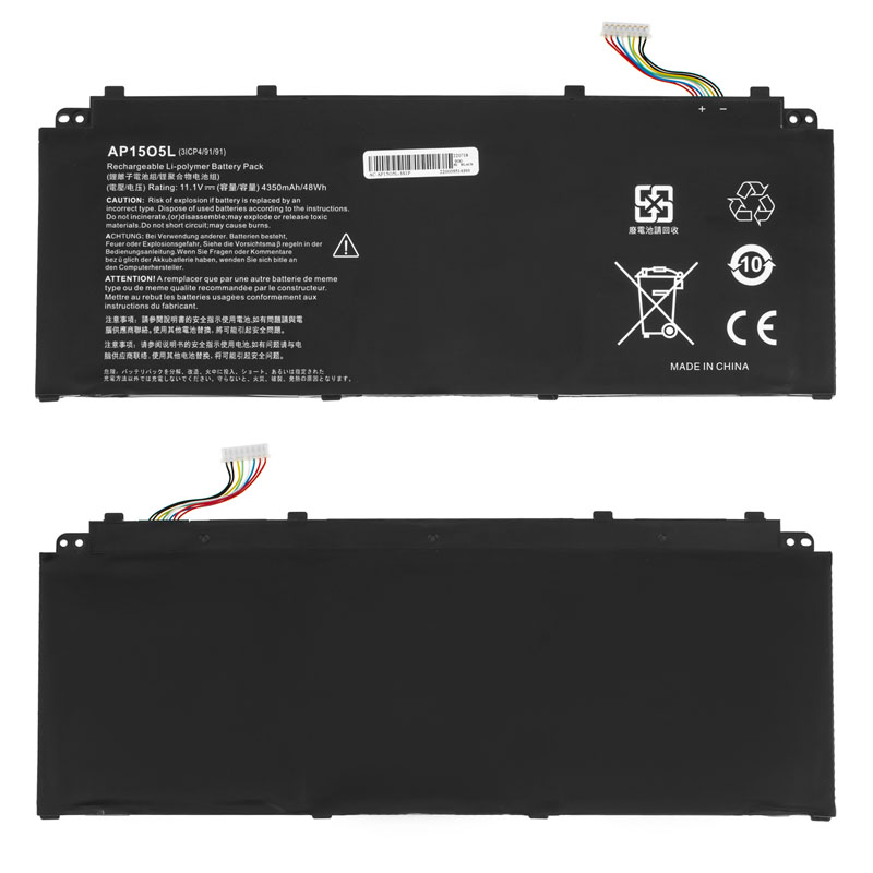 Батарея для ноутбука ACER AP15O5L (БЕЗ УШЕК) (Aspire S5-371, Chromebook R13 CB5-312T) 11.1V 4350mAh Black