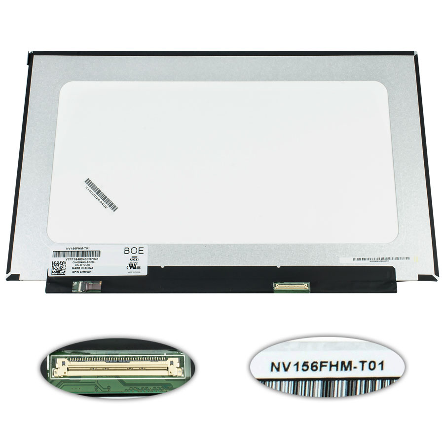 Матриця 15.6 NV156FHM-T01 touch (1920*1080, 40pin(eDP, IPS), LED, SLIM(без планок та вушок), глянець, роз`єм праворуч знизу) для ноутбука