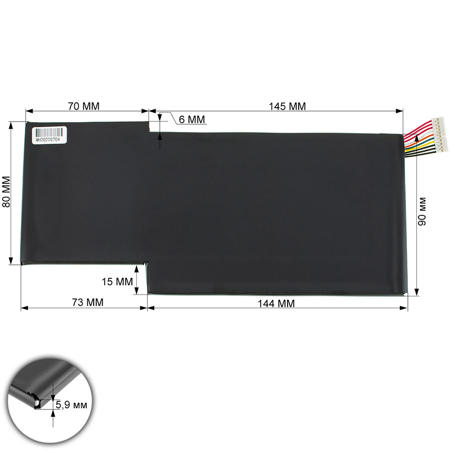 Оригінальна батарея для ноутбука MSI BTY-M6K (GF63, GF75, GS63VR, GS73VR) 11.4V 4600mAh 52.4Wh Black