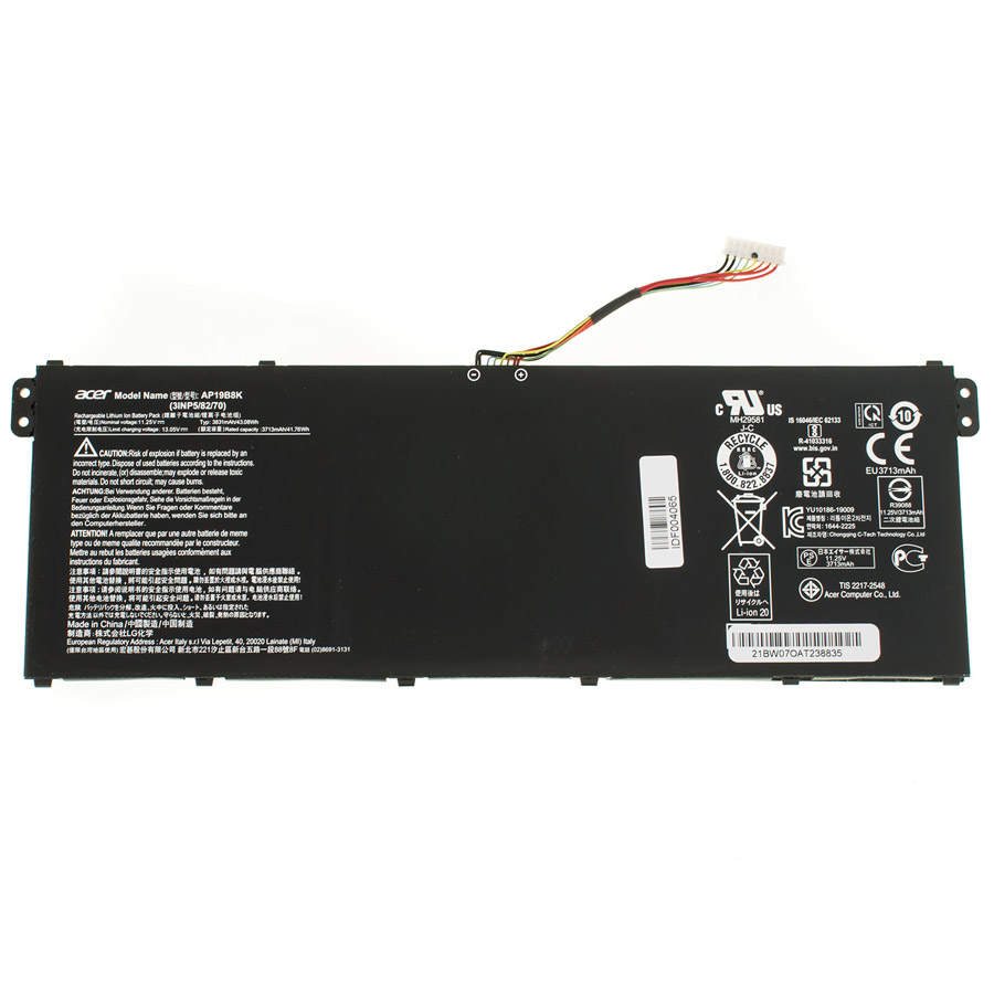 Оригінальна батарея для ноутбука ACER AP19B8K (Swift 3 SF314-42, SF314-57, SF314-57G, TMP215-51, B118-M) 11.25V 3831mAh 43Wh Black