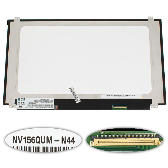 Матрица 15.6" NV156QUM-N44 (3840*2160, 40pin(eDP, 300cd/m2, 16.7M   72% NTSC, IPS), LED, SLIM(вертикальные ушки), матовая, разъем справа внизу) для ноутбука