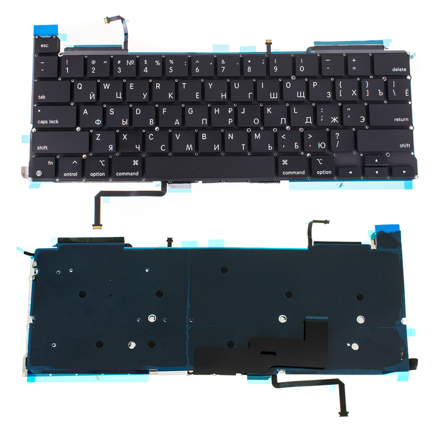 Клавиатура для ноутбука APPLE (MacBook Pro: A2338 (2020)) rus, black, подсветка клавиш, SMALL ENTER (ОРИГИНАЛ)