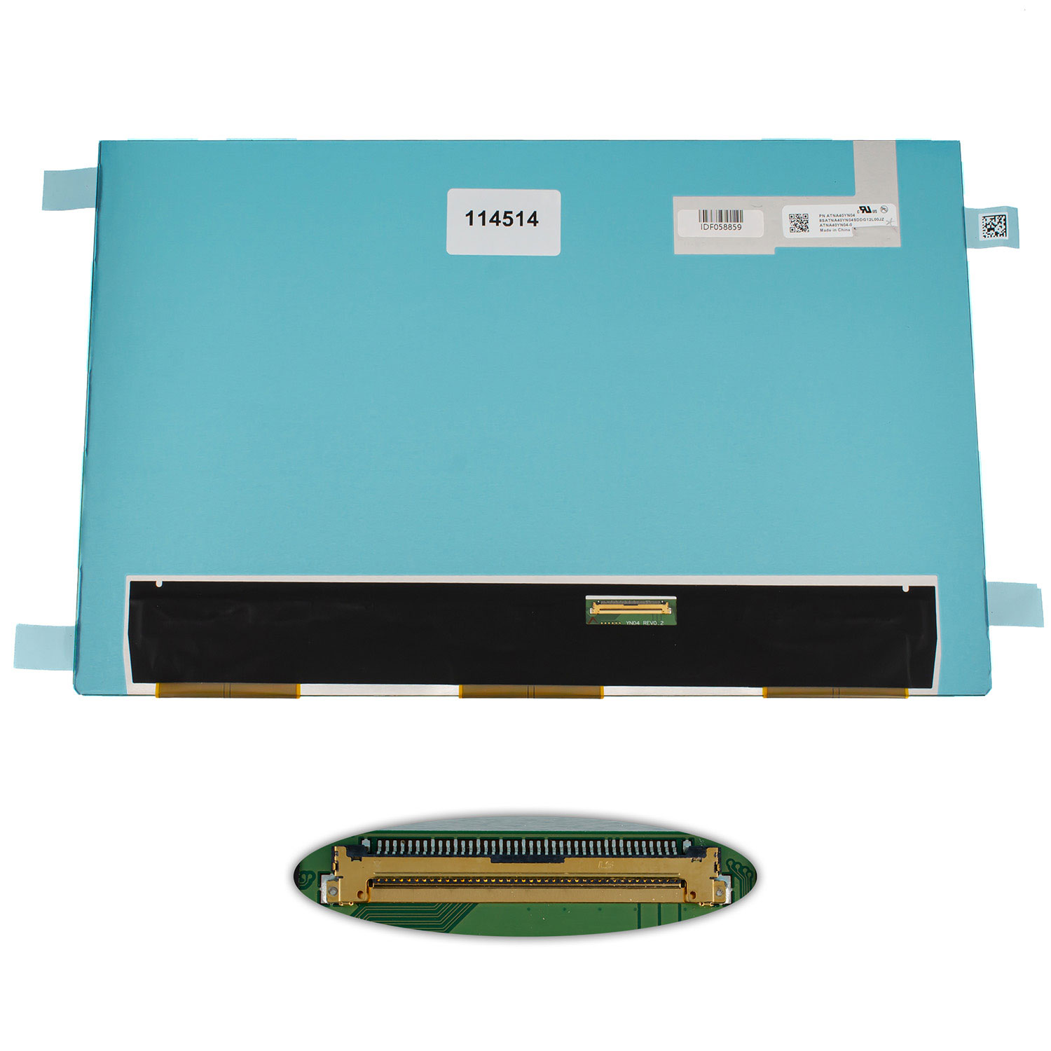 Матрица 14.0" ATNA40YN04-0 (3840*2400, 40pin(eDP, 400cd/m2), OLED, SLIM(без планок и ушек), глянцевая, разъем справа внизу) для ноутбука