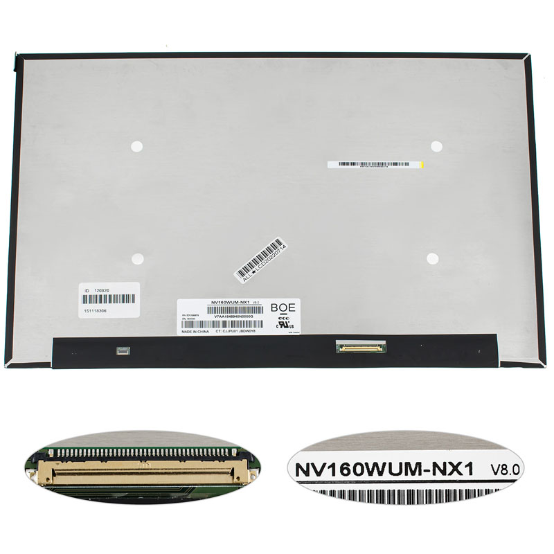 Матриця 16.0" NV160WUM-NX1 (1920 * 1200, 40pin (eDP, IPS, 144Hz, 500cd/m2, sRGB 100%), LED, SLIM (без додаткової панелі), матова, роз`єм справа внизу) для ноутбука