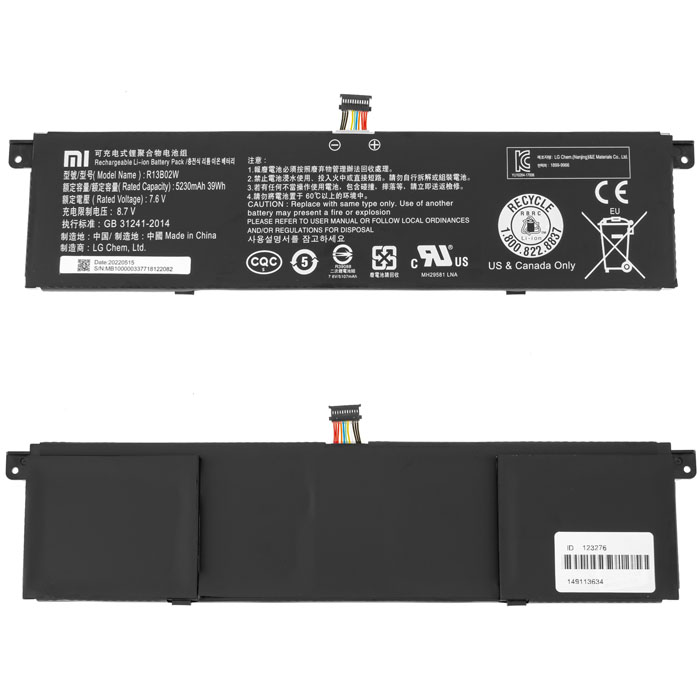 Оригінальна батарея для ноутбука Xiaomi R13B02W (Mi Book Air 13.3") 7.6V 52300mAh 39Wh Black