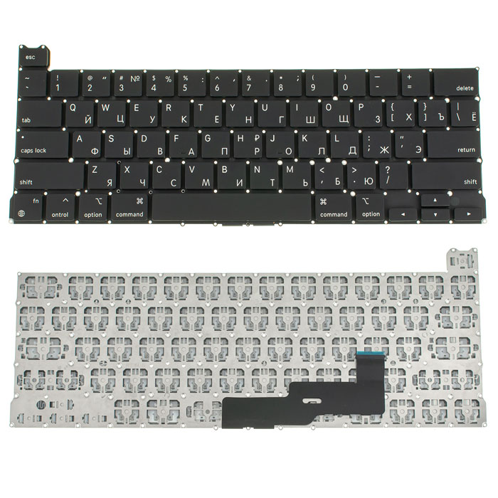 Клавиатура для ноутбука APPLE (MacBook Pro: A2338 (2020)) rus, black, без подсветки клавиш  (ОРИГИНАЛ)