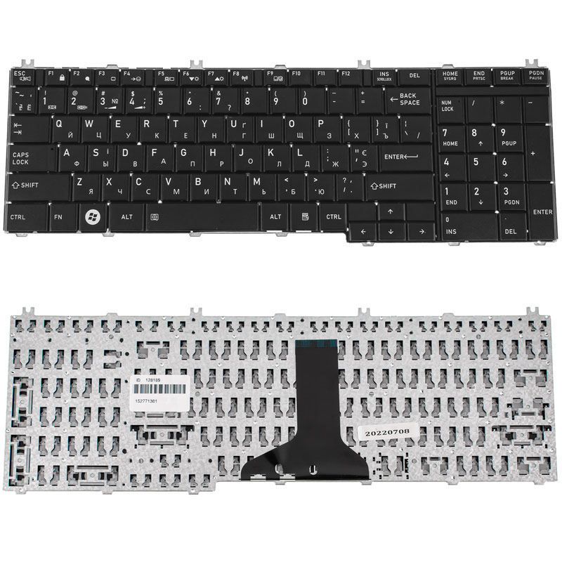Клавіатура для ноутбука TOSHIBA (C650, C655, L650, L655, C660, L670, L675) ukr, black