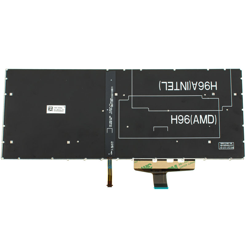 Клавіатура для ноутбука HUAWEI (W19 series) rus, black, без фрейму, підсвічування клавіш