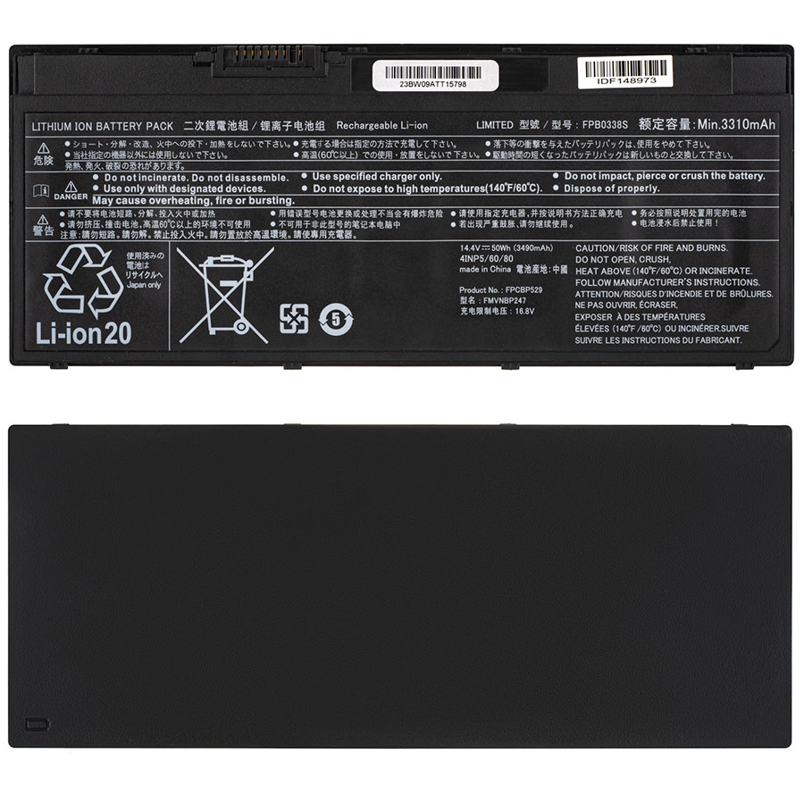 Батарея для ноутбука Fujitsu FPCBP531 (Lifebook U747, U748, P727, T937, T938) 14.4V 3490mAh 51Wh Black