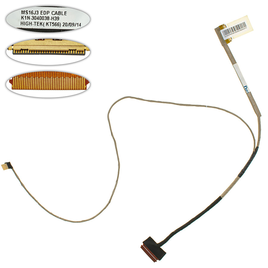Шлейф для ноутбука MSI GL62 6QF MS16J3 EDP LCD CABLE 30 pin (K1N3040038-H39)