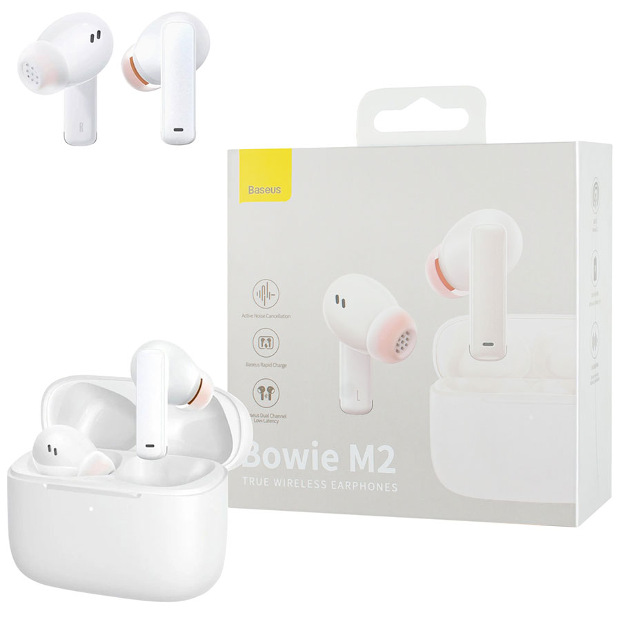 Беспроводные наушники Baseus True Wireless Earphones Bowie M2 White (NGTW140002)
