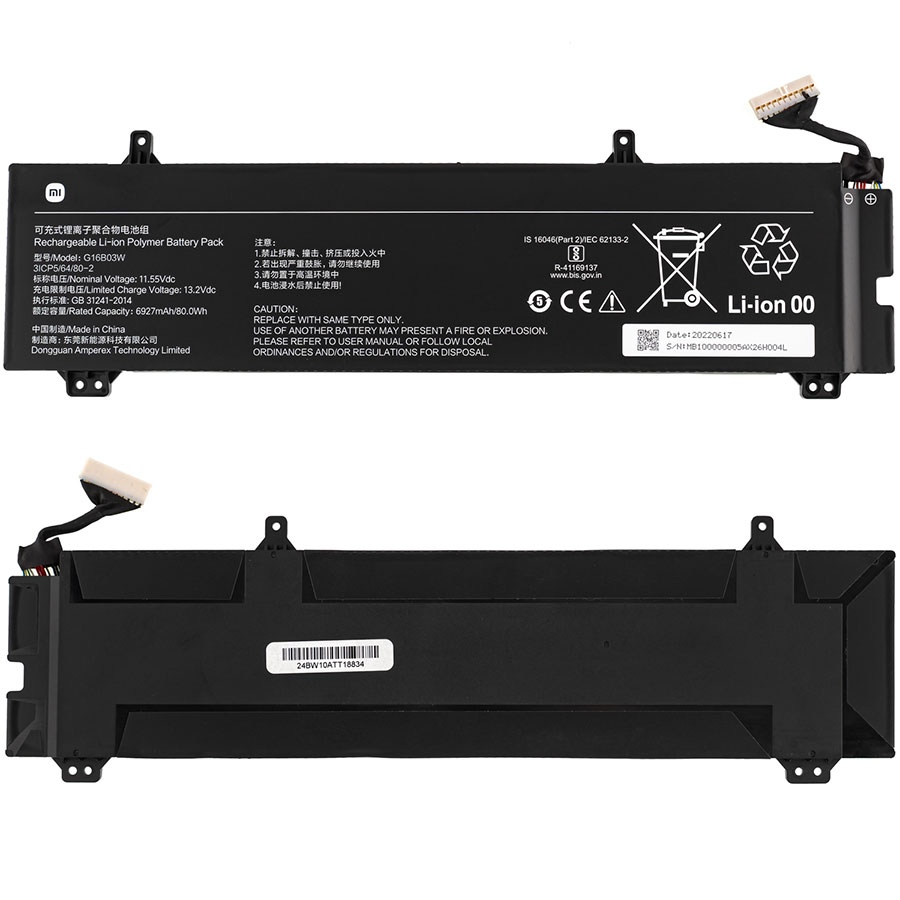 Оригінальна батарея для ноутбука Xiaomi G16B03W (Redmi G Pro) 11.55V 6927mAh 80Wh Black