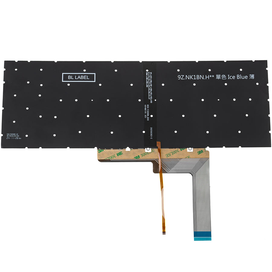 Клавіатура для ноутбука MSI (GF66, GF76) rus, white, без фрейму, підсвічування клавіш