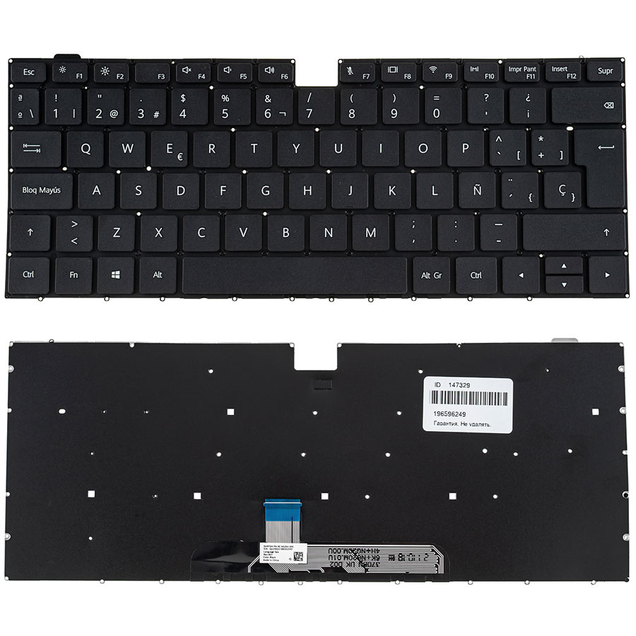 Клавіатура для ноутбука HUAWEI (D14, D15 series) eng, black, без кадру