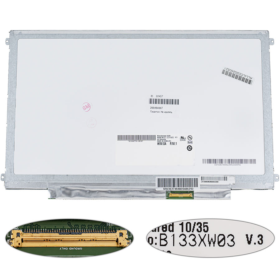 Матриця 11.6" NV116WHM-N47 (1366 * 768, 30pin (eDP), LED, SLIM (без планок і вушок), матова, роз`єм справа внизу) для ноутбука