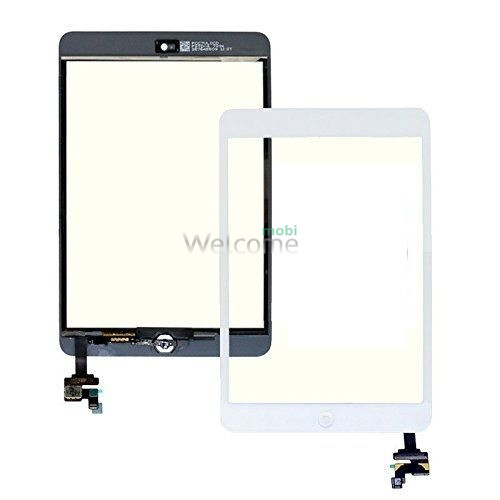 Сенсор iPad mini/iPad mini 2 з мікросхемою та кнопкою меню (home) white (оригінал)