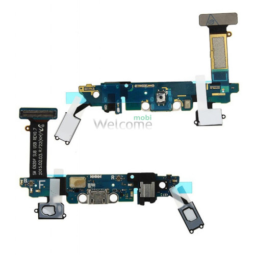 Flex Samsung G920F Galaxy S6 with charge connector and components