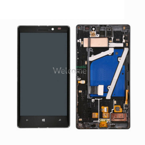 Дисплей Microsoft 930 Lumia в сборе с сенсором и рамкой black (оригинал)