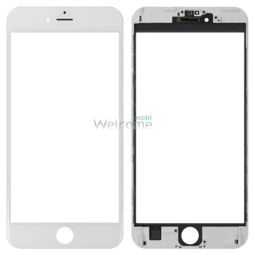Скло корпусу iPhone 6 Plus з OCA-плівкою та рамкою white