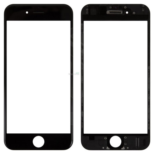 Стекло корпуса iPhone 6 с OCA-пленкой и рамкой black