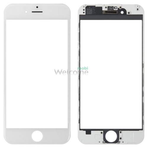 Стекло корпуса iPhone 6 с OCA-пленкой и рамкой white