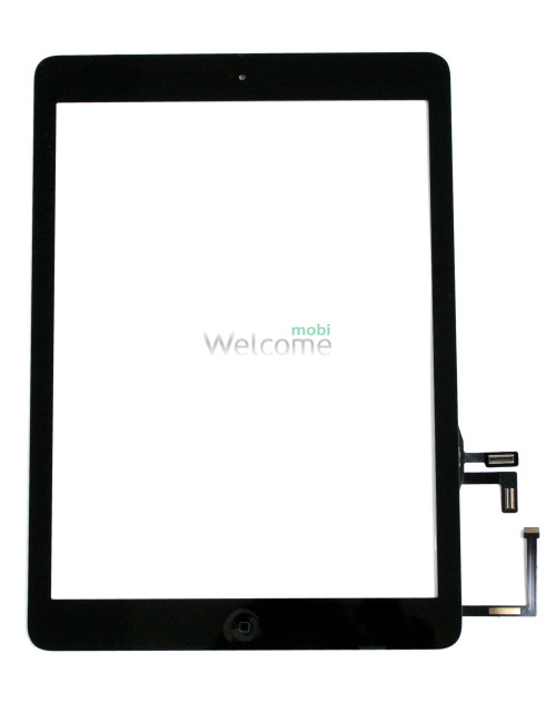 Сенсор iPad Air (iPad 5) зі шлейфом та кнопкою меню (home) black (high copy)
