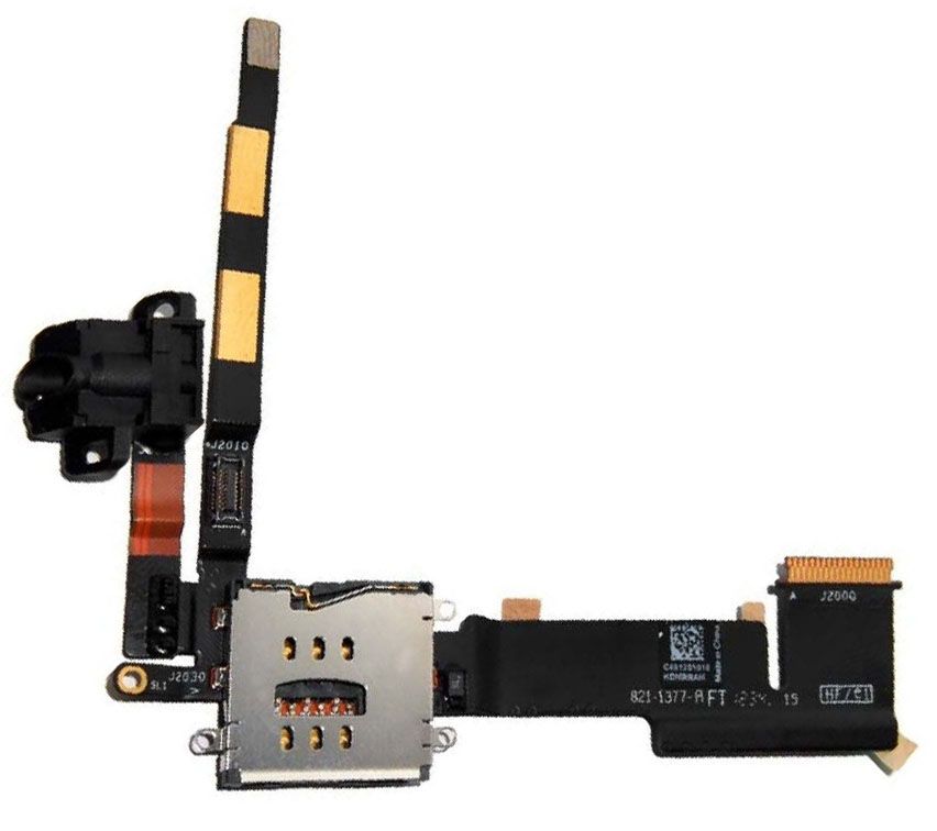 Шлейф iPad 3 з роз`ємом гарнітури та sim-тримачем (A1416/A1430/A1403)
