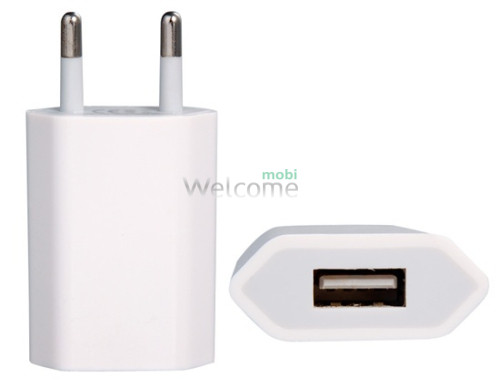 Charging AC Adapter iPhone 3G/ 3GS/ 4G/ 4GS/ 5 (1A) 1000mAh white flat high copy