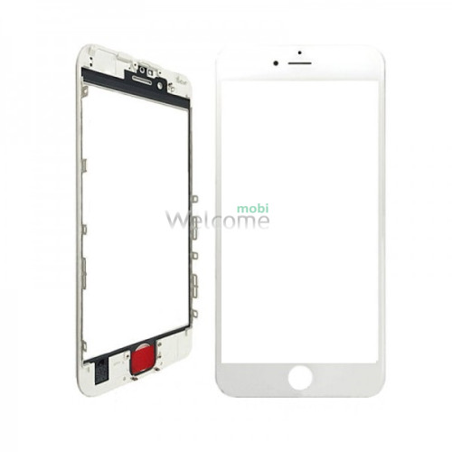 Скло корпусу iPhone 7 Plus з OCA-плівкою та рамкою white