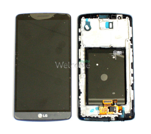 Дисплей LG D855/D858/D859 Optimus G3/D856/D850/D851/LS990/VS985 в зборі з сенсором та рамкою grey