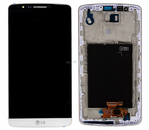 Дисплей LG D855,D858,D859 Optimus G3,D856,D850,D851,LS990 в сборе с сенсором и рамкой white 