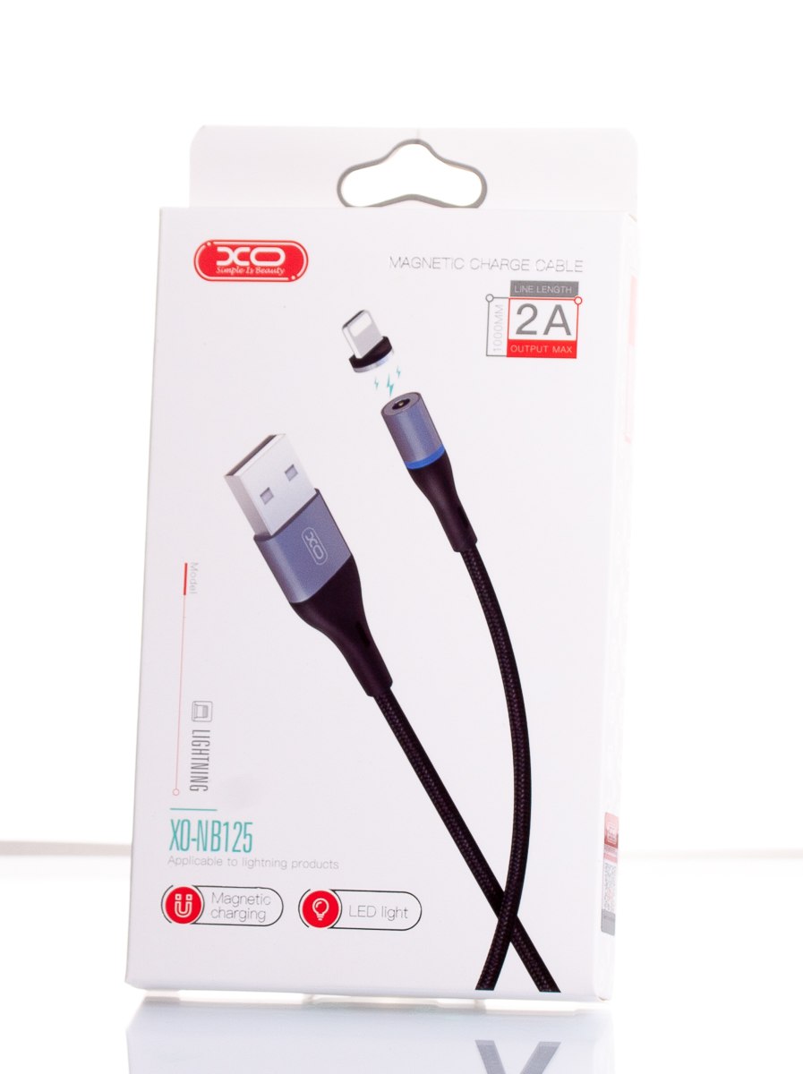 Магнітний USB кабель XO Lightning (NB125) Magnetic чорний