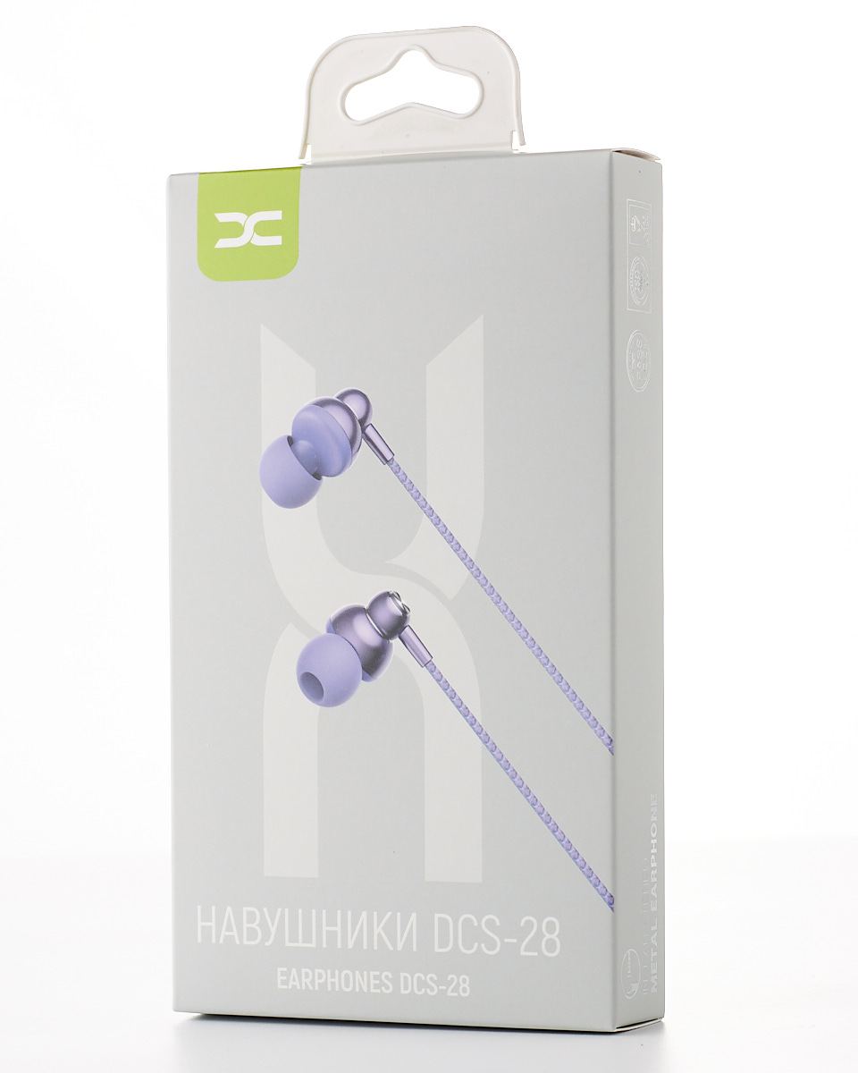 Дротові навушники DC DCS-28 metal (3.5mm) фіолетовий