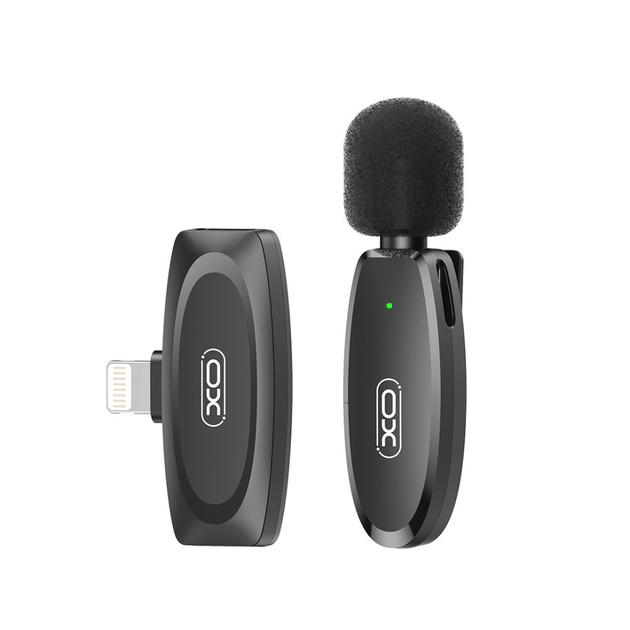 Мікрофон бездротовий петличний XO MKF08B Lightning чорний