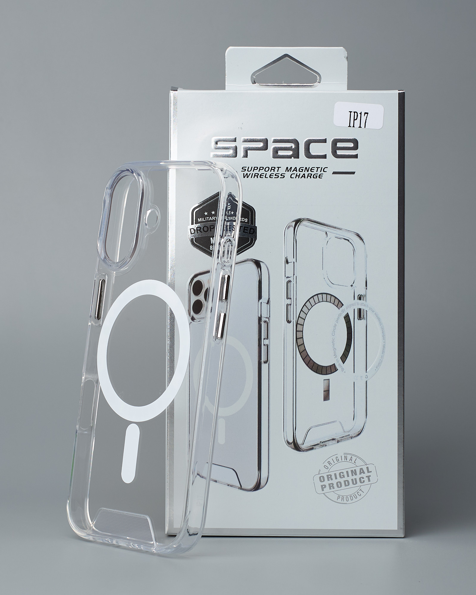 Чохол SPACE CASE з підтримкою MagSafe для телефону iPhone 17 Прозорий