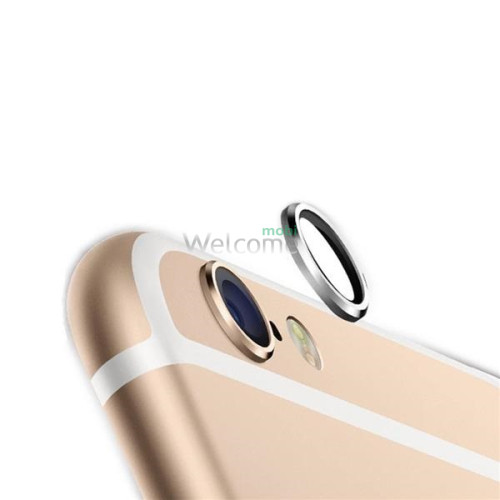 Скло камери iPhone 6/iPhone 6 Plus/iPhone 6S/iPhone 6S Plus з рамкою silver