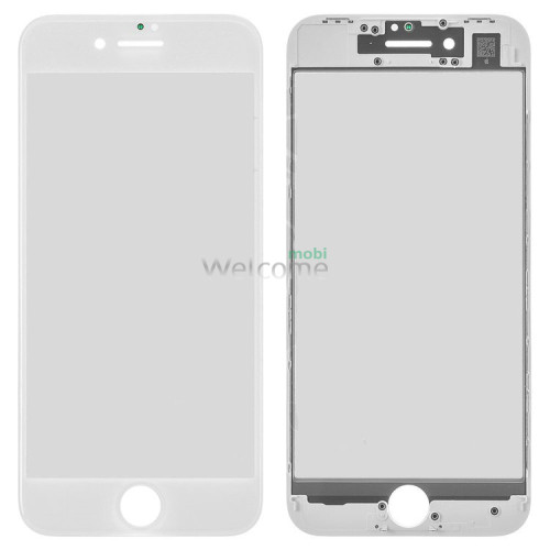 Скло корпусу iPhone 8/iPhone SE 2020 з OCA-плівкою та рамкою white