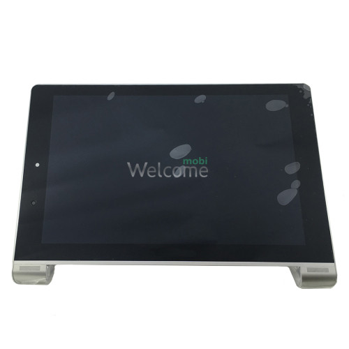 Дисплей до планшету Lenovo B8080 Yoga Tablet 10 HD Plus в зборі з сенсором та передньою панеллю сріблястого кольору