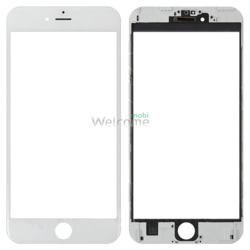 Скло корпусу iPhone 6S Plus з OCA-плівкою та рамкою white